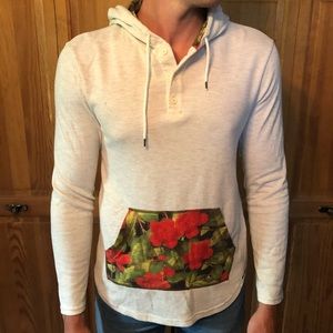 White and Floral Hoodie from Pacsun